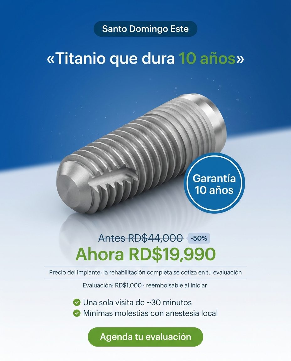 Implantes dentales: durabilidad/calidad (garantia)