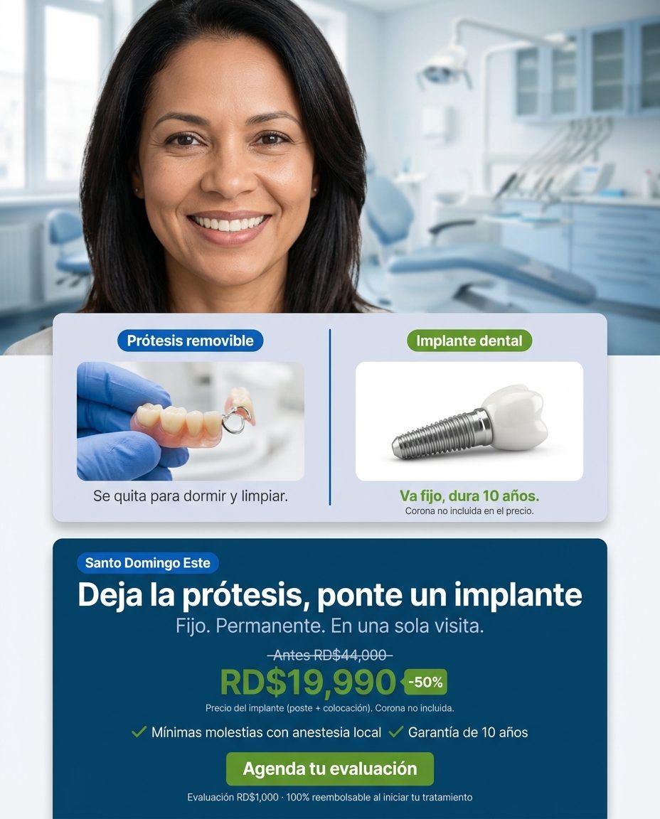 Implantes dentales: funcion (puente prótesis→implante) + estetico/emocional