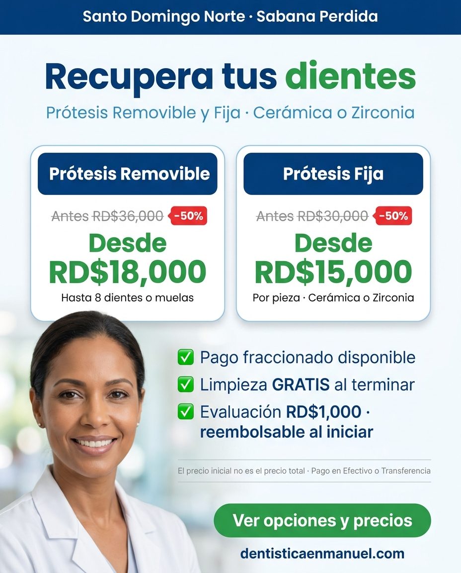Prótesis fija y removibles: precio/financiamiento