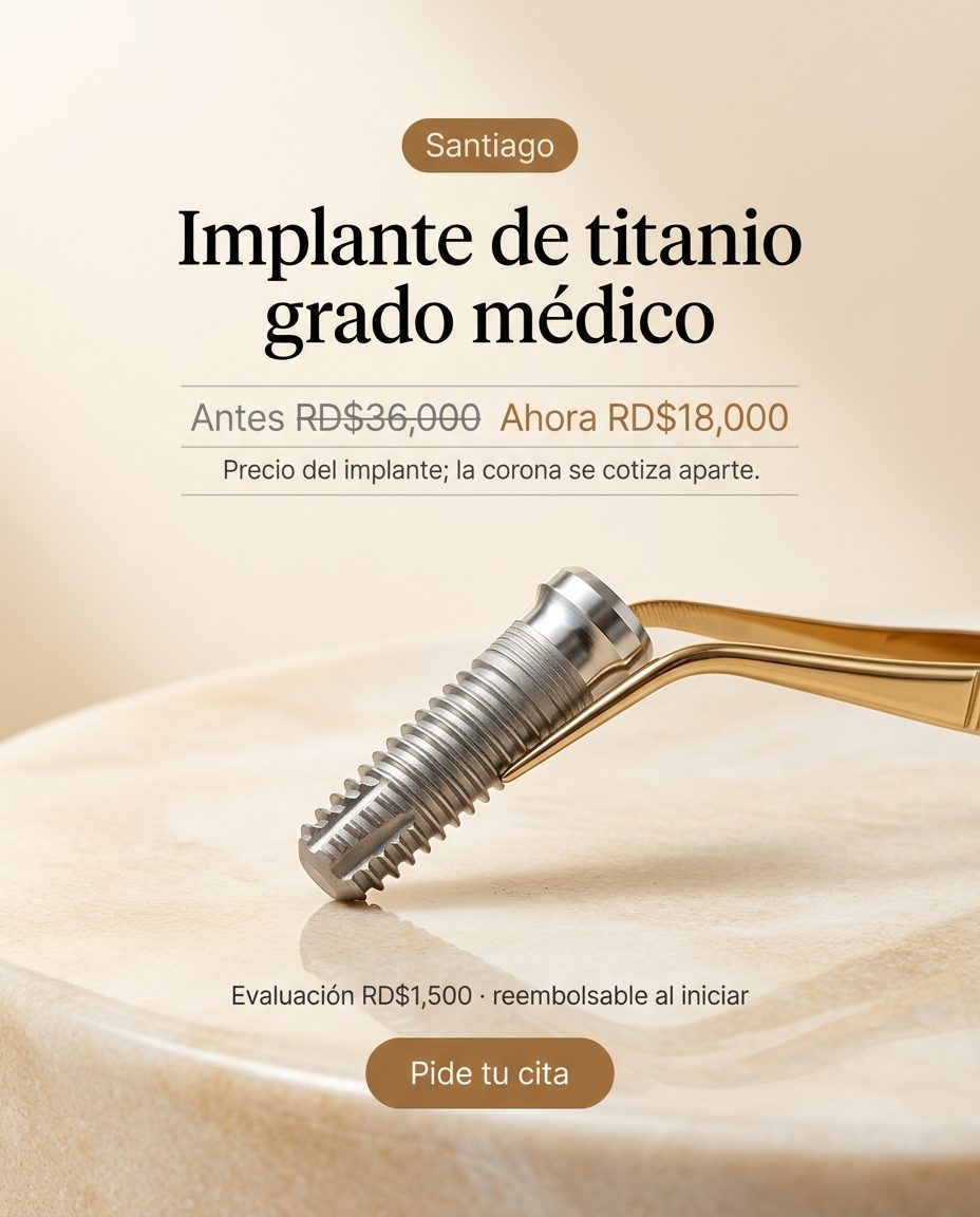 Implantes: Producto hero: implante de titanio + precio