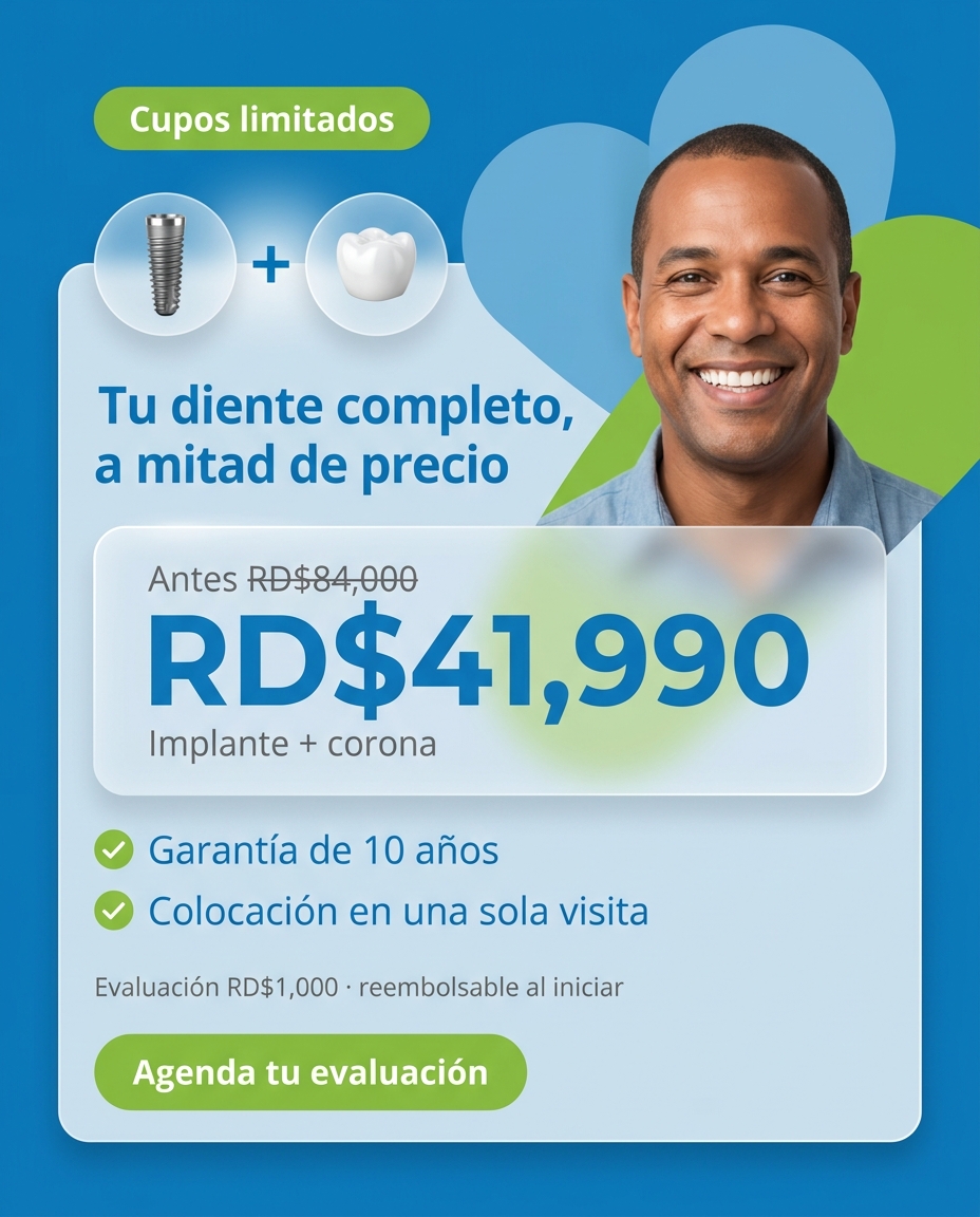 Implantes: Diente completo: cupos limitados y condiciones