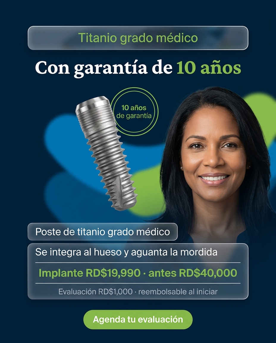 Implantes: Garantía 10 años: Titanio grado médico