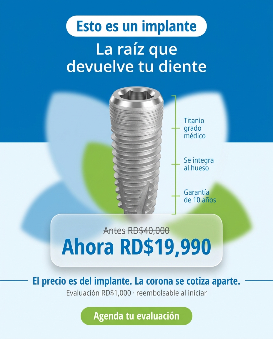 Implantes: Producto hero: poste de titanio en macro