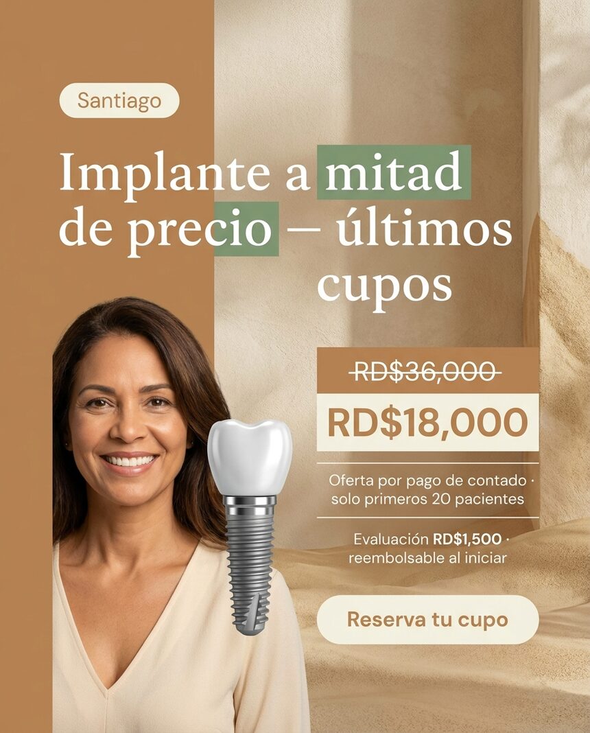 Implantes: Urgencia: primeros 20 pacientes / contado